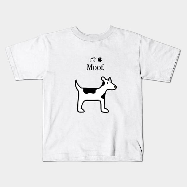 Moof Dog Kids T-Shirt by RRigamondi